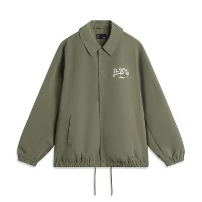Li Ning Sportmode Serie Vielseitig Bequem Lässig Schlichtes Polo Buchstabenprint Outdoor Windjacke Herren Oberbekleidung Schlammoliv AFDU991-4