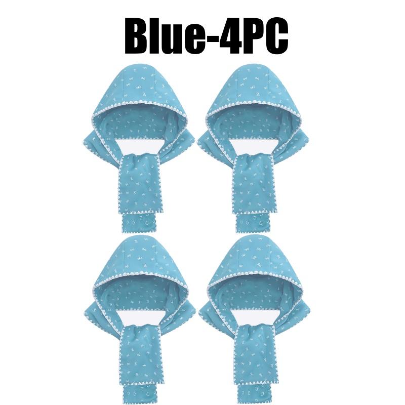 Korean Style Print Bow Hat Scarf Winter Warm Fleece Lined Cute Women Beanie Neck Warmer Integrated Fashion Accessory