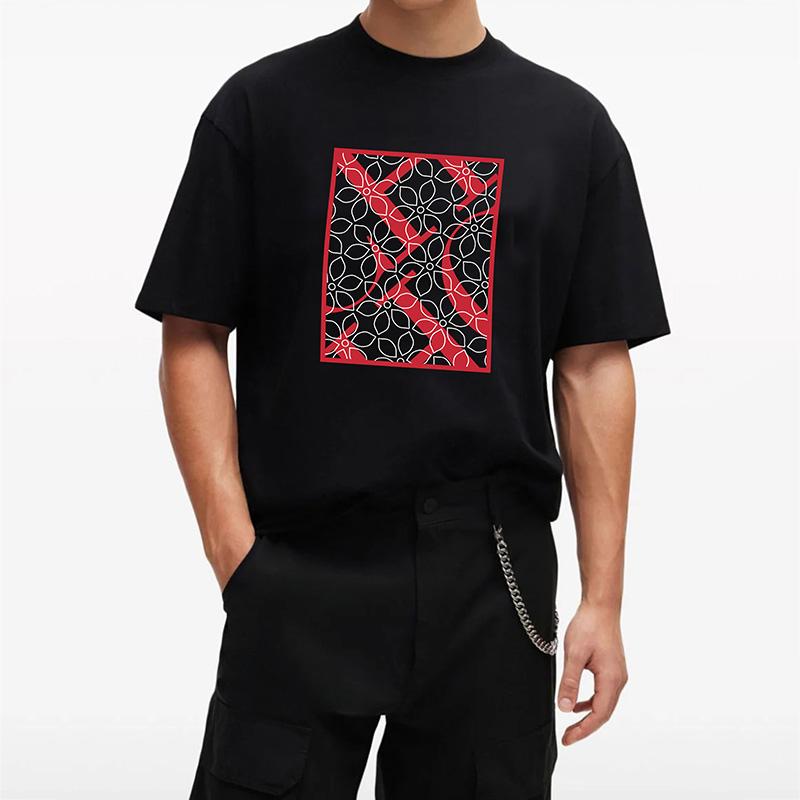 

Popular Men s Short Sleeved Fashionable Classic Summer New Trend Men s Tops Loose Street Style Men s Pure Cotton T-Shirt S синий