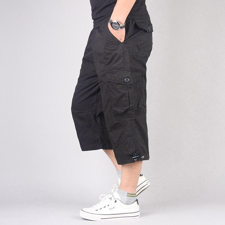 Pantaloncini cargo da uomo, estivi, larghi, casual, con elastico in vita, grandi dimensioni, pantaloni da jogging all'aperto, tendenza, multi tasche