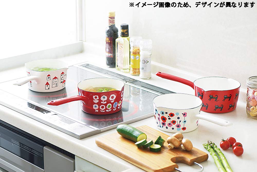 Toyohoro Plune Enamel Milk Pan, Apples, 15cm, YJM-103