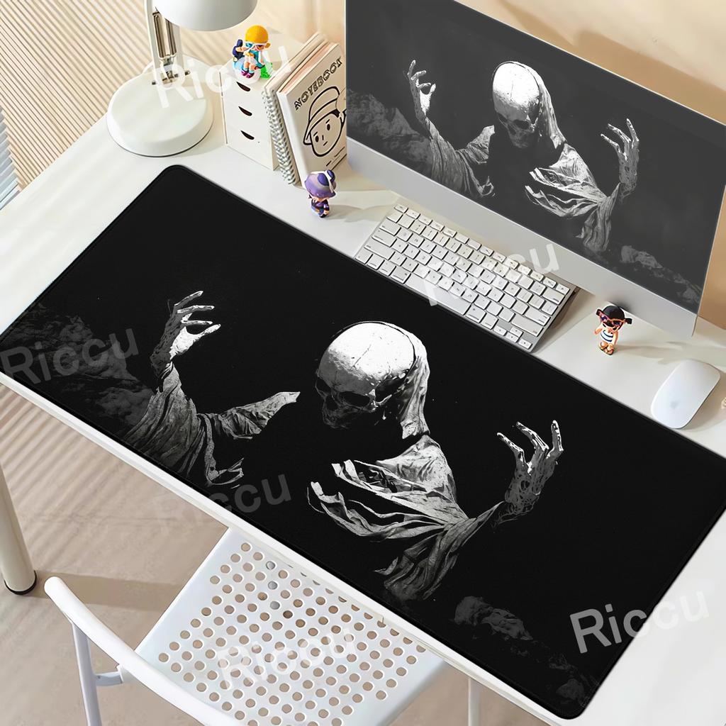 Black White Skull Gaming Mouse Pad Large Mousepad XXL Table Mat Anti-slip Keyboard Accessories Office Laptop Desk Mats Gamer Rug