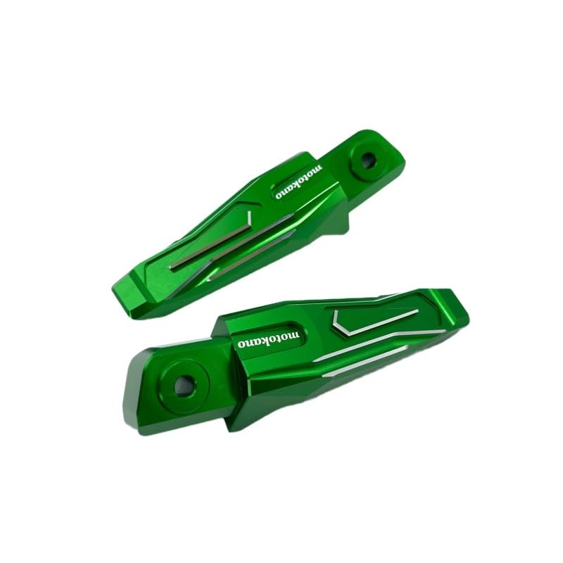 Motokano Front Foot Pegs Rear Footrest Pedal Compatible with Ninja 400 Z400 ZX4R ZX4RR ZX25R Z650 Z1000 (Rear, Green)
