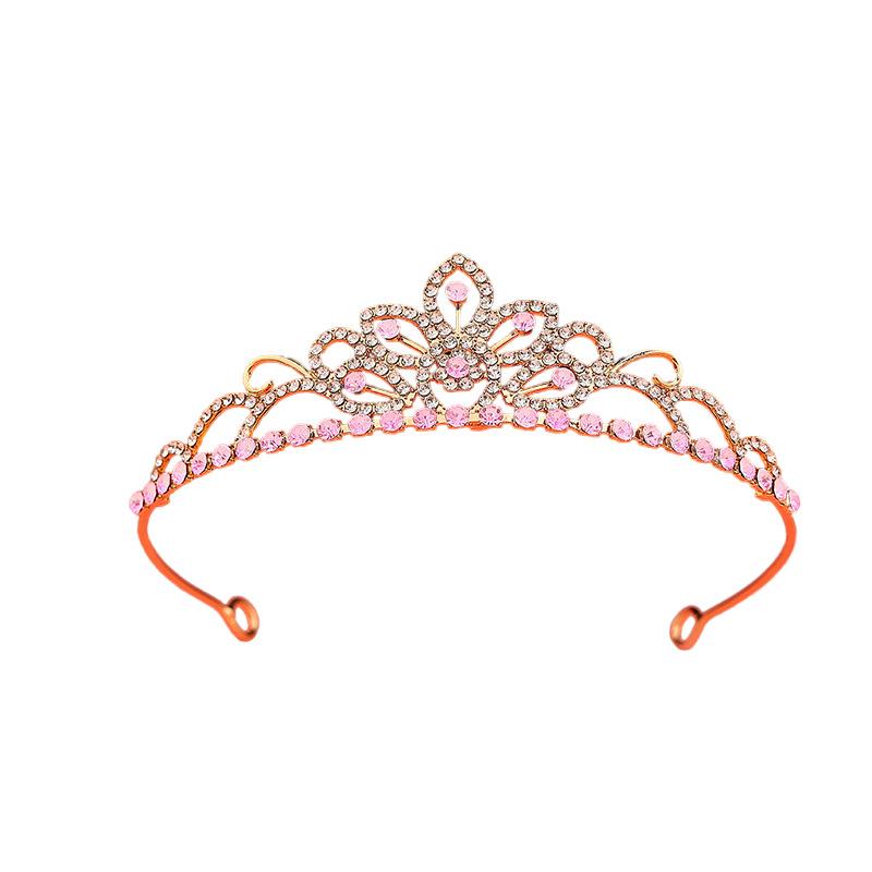 Kinderkrone Tiara Prinzessin Mädchen Krone Kristall Großes Haarband Rosa Frozen Kindergeburtstag Haaraccessoires
