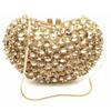 Luxury Crystal Evening Bag Heart Shape Elegant Diamond Clutch Bag Rhinestone White/Gold Diamond Bridal Crystal Purse For Women
