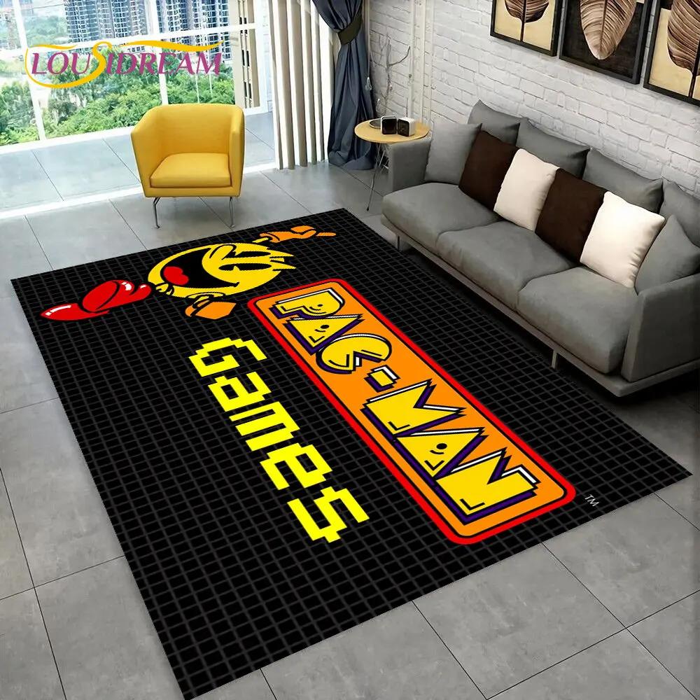 Pacman-alfombra Retro clásica para Gamer, alfombra para el hogar, sala de estar, dormitorio infantil, decoración de felpudo para sofá, alfombra antideslizante