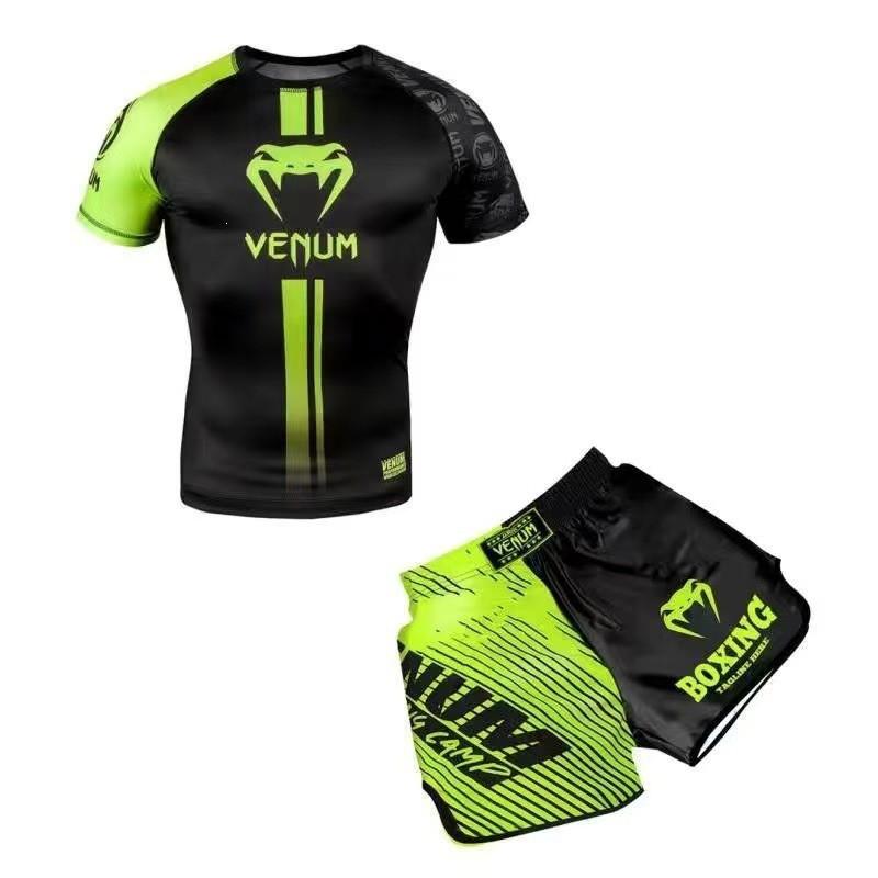 MMA Trainingsshorts Set Herren Damen - Schnelltrocknend Boxen Muay Thai Kampfsportbekleidung Fitnessstudio Fitness