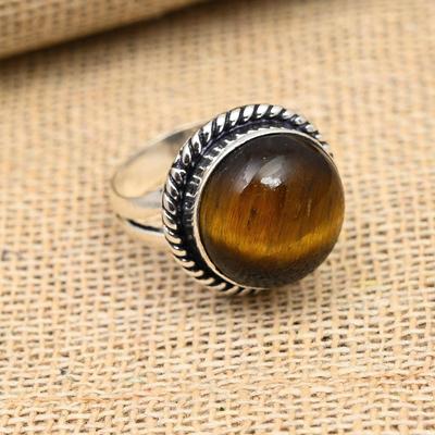 Tiger's Eye Gemstone Handmade Solid 925 Sterling Silver Ring Jewelry