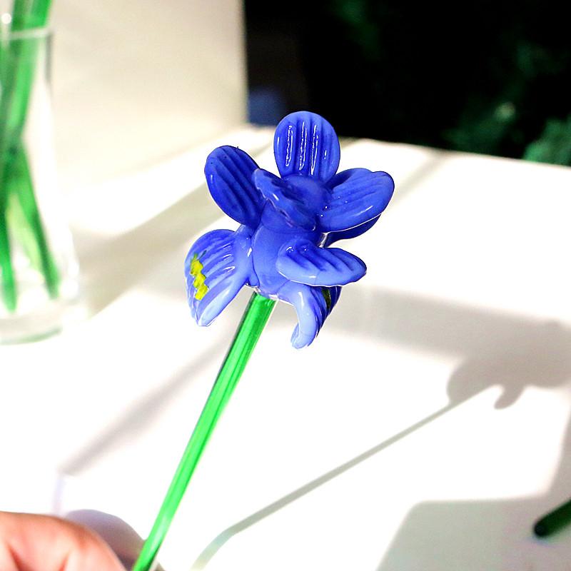 Handmade Colorful Murano Glass Flower Craft Figurine Wedding Valentine's Day Favors Gifts Table Miniature Vase Decor Ornaments