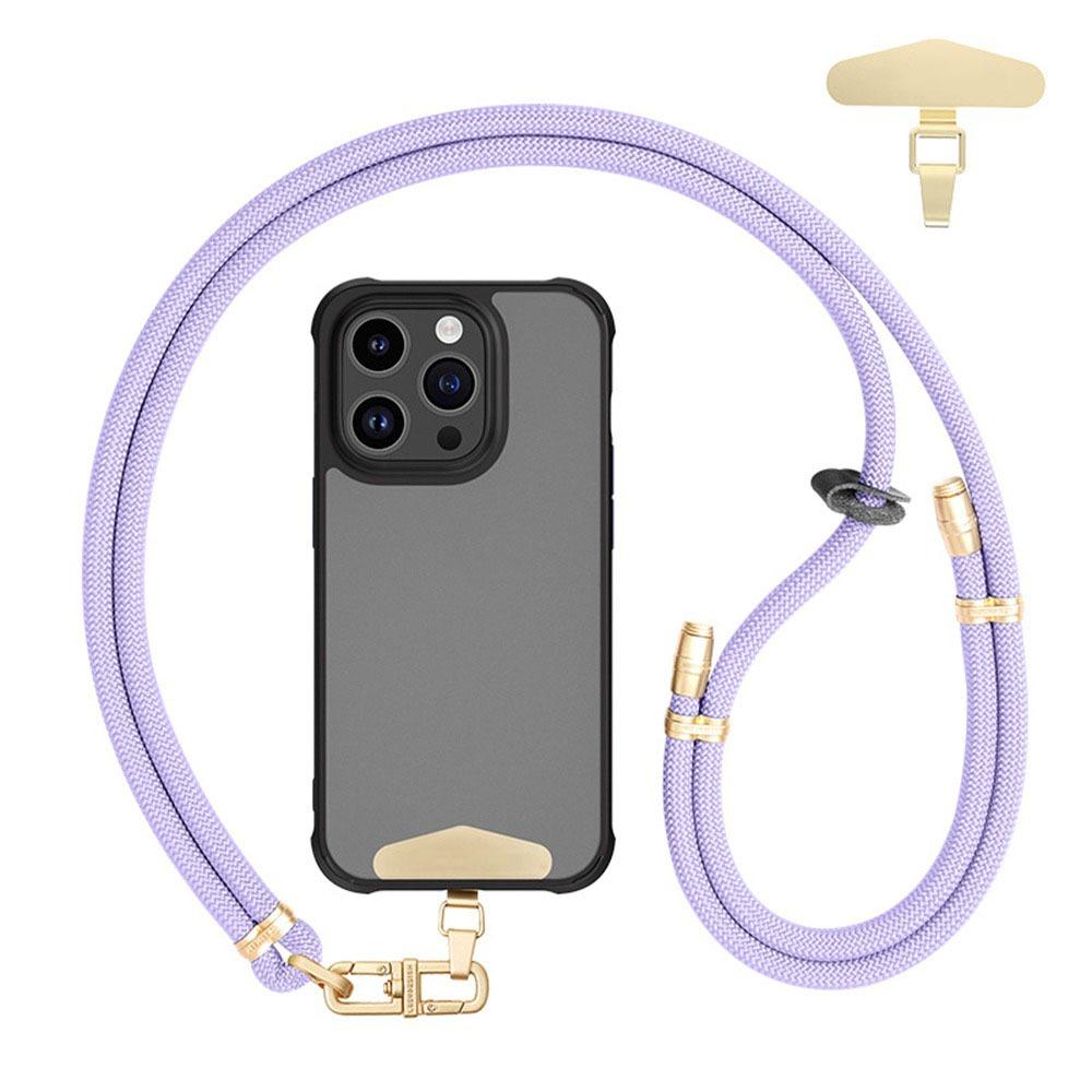 Новый 8-миллиметровый Толстый Плетеный Шнурок для Телефона Выдвижной Противопотерянный Ремешок на Шею Регулируемый Универсальный Подвесной На шею Цепочка Crossbody фиолетовый