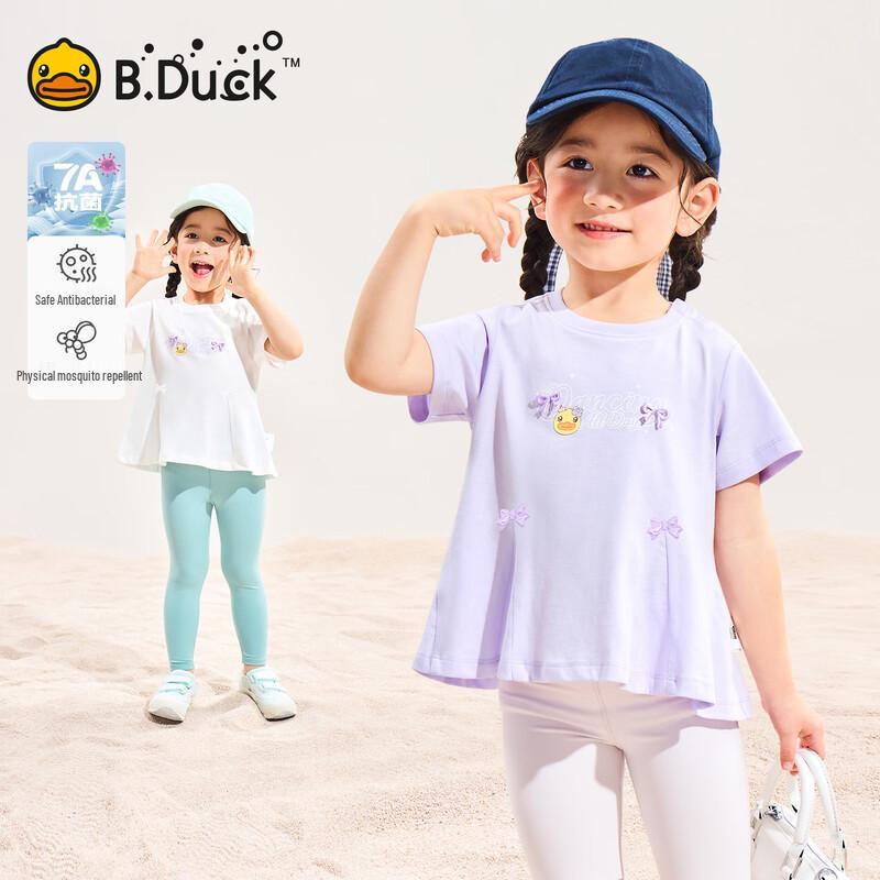 B.Duck Girls  Pure Cotton Ruffle Hem T-Shirt 120