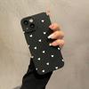 White Heart-shaped Black Matte Phone Case Suitable for iPhone 17 16 15 14 13 12 11 Pro/Max/Plus Anti Drop and Shockproof