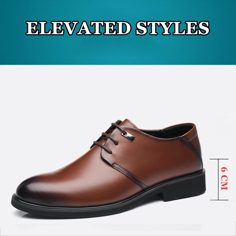 Summer Hollow Height Increasing Shoes Men Elevator Shoes 6CM Invisible Insole for Daily Wedding Office Leather Shoes Man Taller