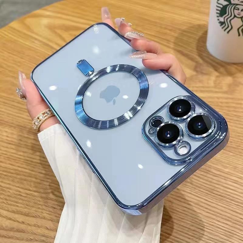 Applicable To Apple 16 Mobile Phone Case IPhone11 Electroplating Pro Max Magnetic 12 Soft 13 Pro Transparent 14 Light Cover 15