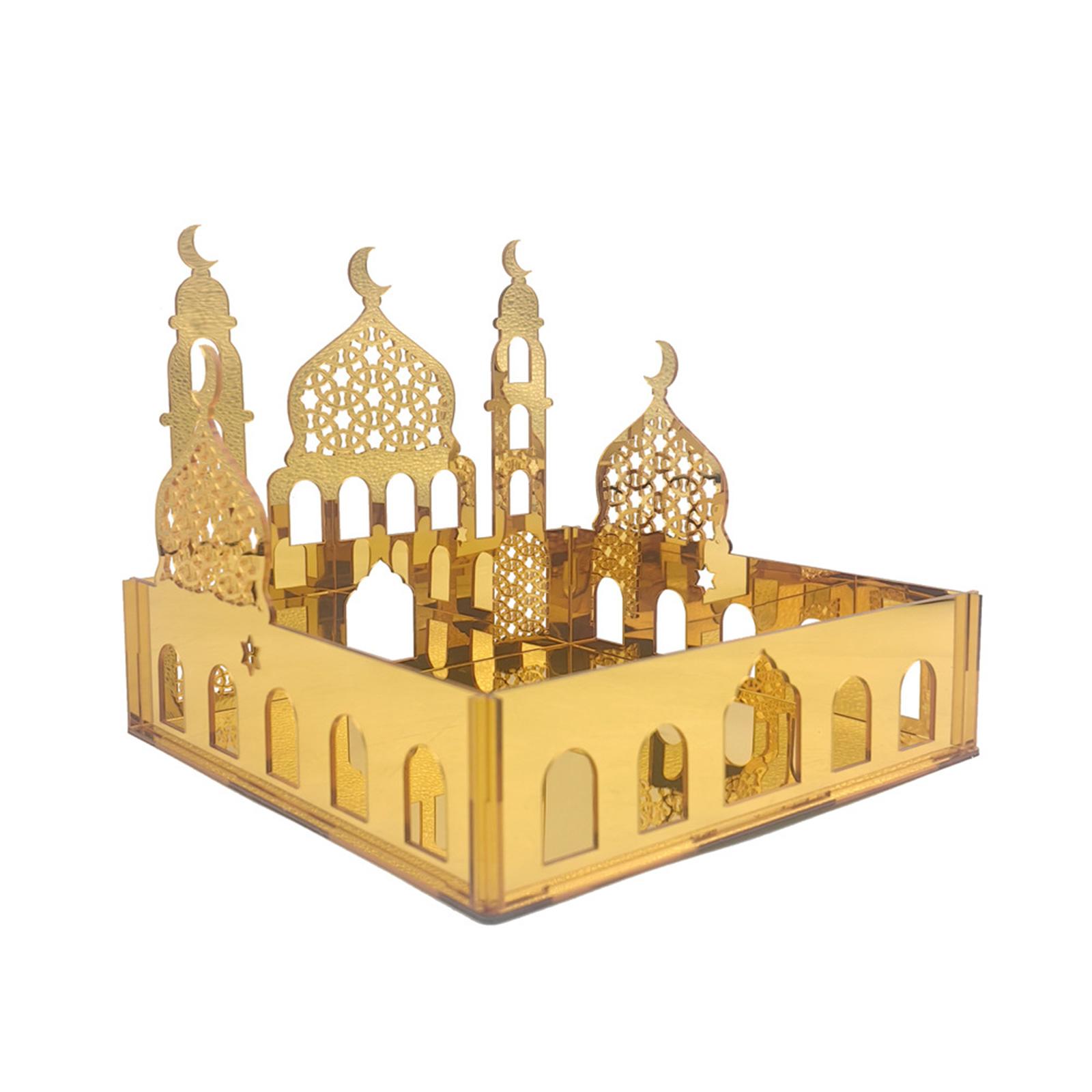 

Stylish Eid Themed Candy Box Multiple Compartment Pastries Holder Biscuit Cookie Acrylic Organiser for Parties Use