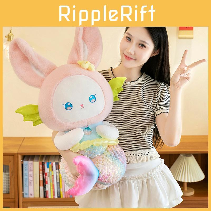 Plush Mermaid Bunny Toy Soft Cuddly Animal For Girls Kids Sleep Companion