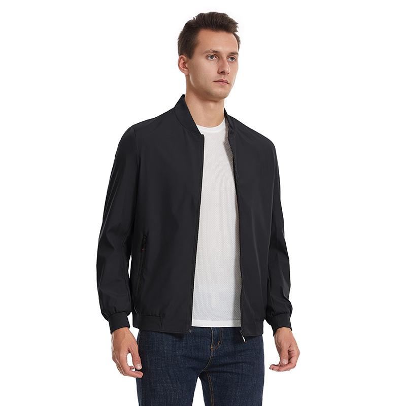 Spring and Autumn Round Neck Men's Jacket Loose Long-sleeved Stand-up Collar Top New Style Anti-wind Casual Jacket