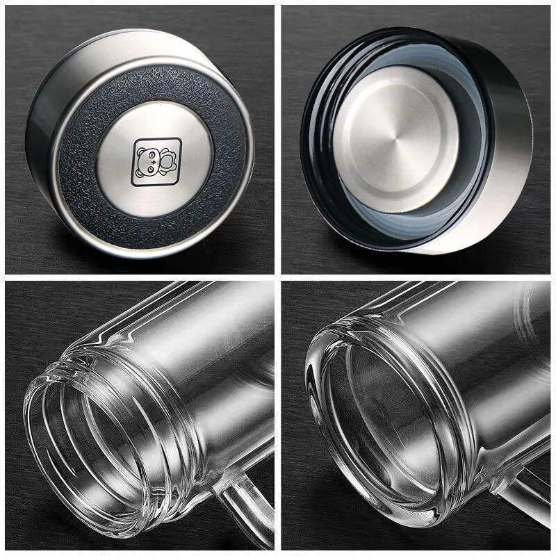 Shangheng Szklany Kubek Borokrzemianowy z Podwójną Ścianką 400ml