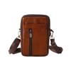 Genuine Leather Men's Vertical Crossbody Phone Waist Bag with Belt Loop (8-Inch)