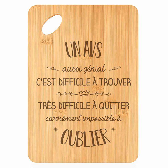 Planche à découper Un AVS aussi génial - Plateau Apéro en Bambou Cadeau Gravé Collègue Homme Métier Cuisine Barbecue