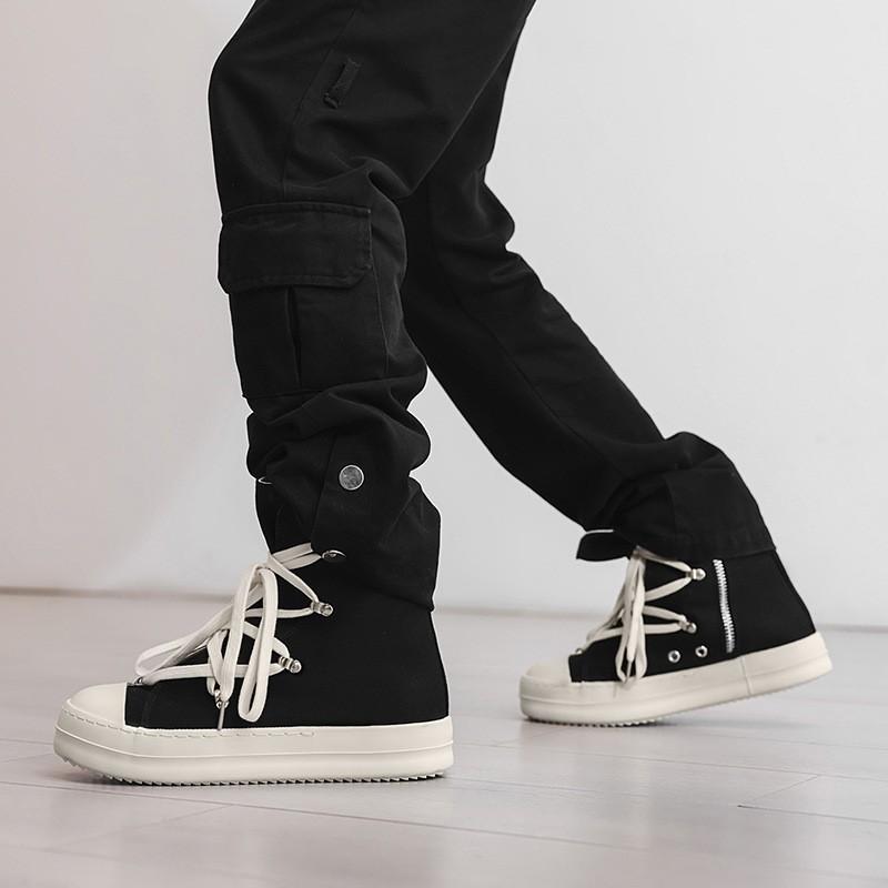 2026 Mens High Top Canvas Sneakers Thick Sole Height Increasing Casual Street Style Skate Shoes
