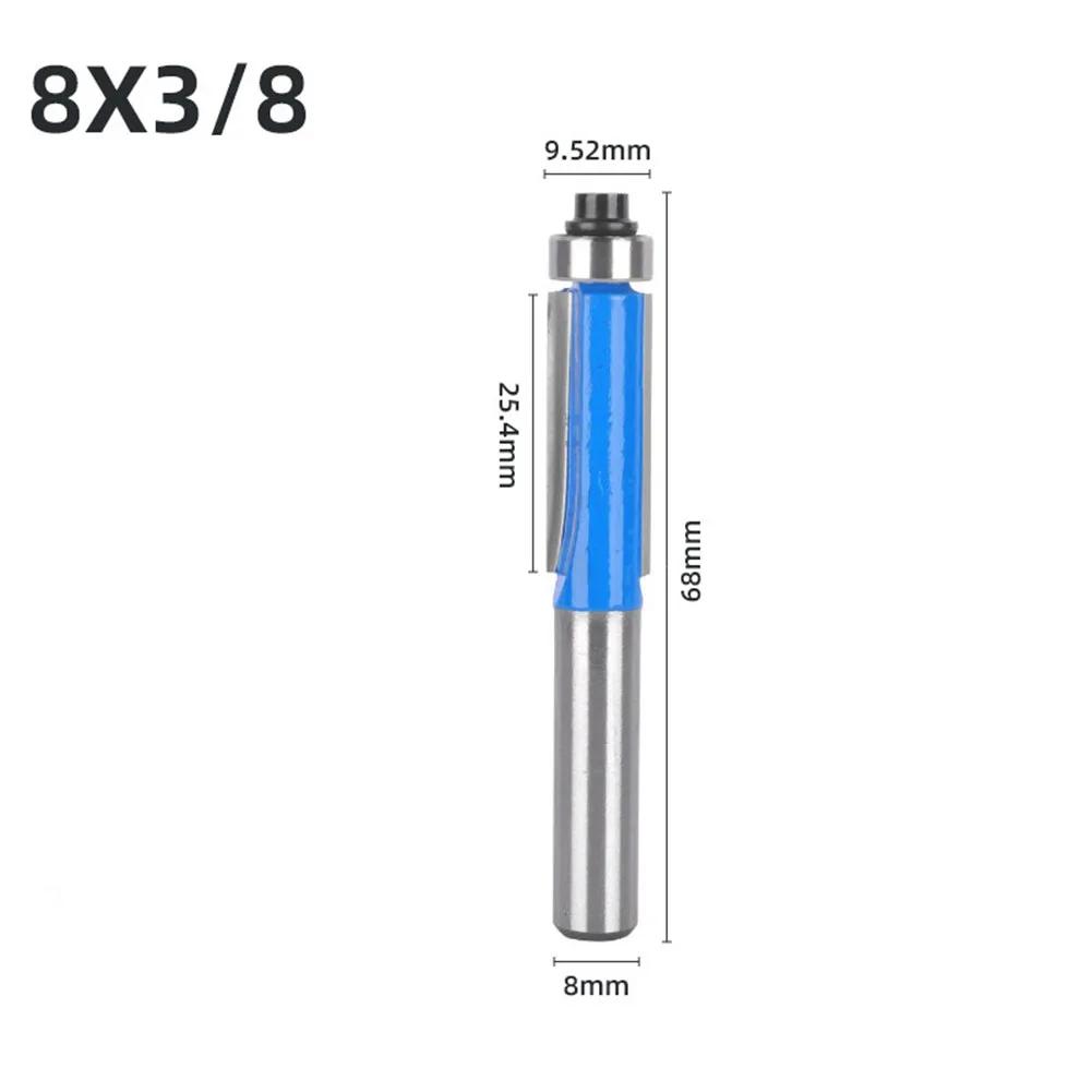 1/4PCS 8MM Shank Double Bearing Flush Trim Bit Router Bit Woodworking Milling Cutter For Wood Bit Face Mill For CNC Woodworking