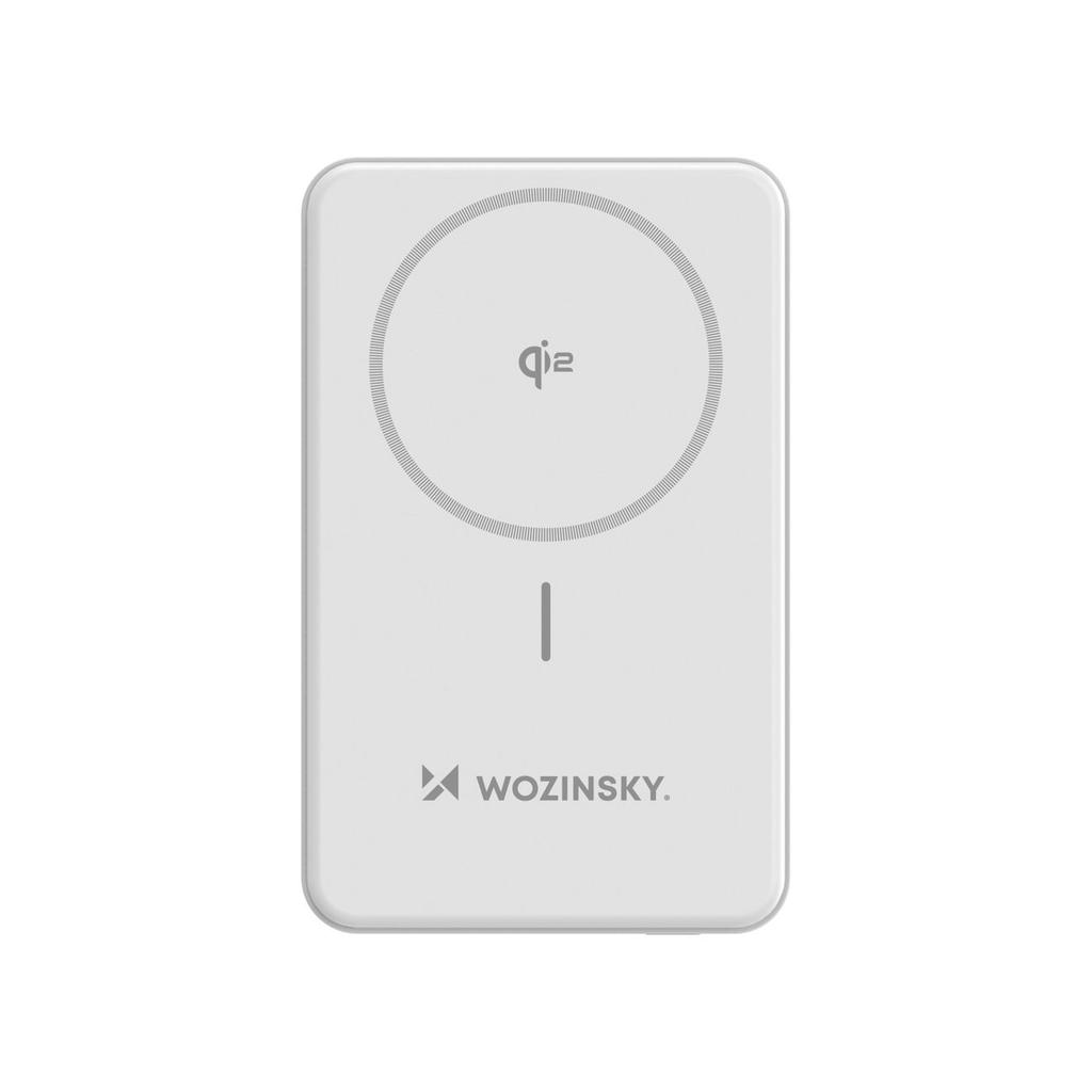 Qi2 10000mAh Magnetic Power Bank with USB-A USB-C 22.5W PD Stand - White