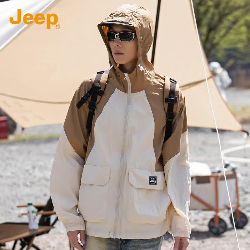JEEP Men s UPF50+ Lightweight Ice Silk Sun Protection Jacket L