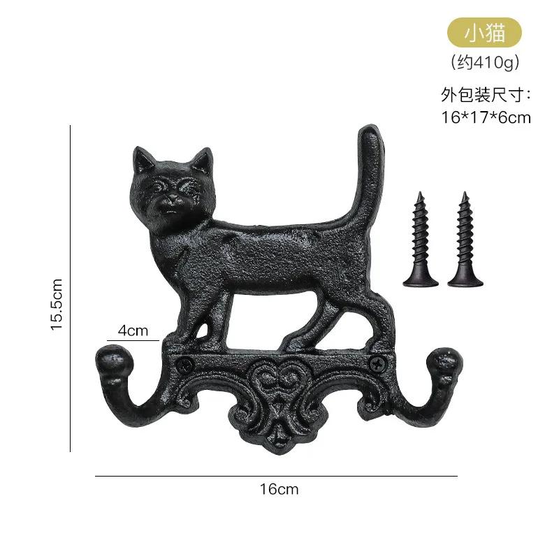 Cast Iron Deer Horn Hook Wall-mounted Originality Fitting Room Wall Iron Hook European Retro Style Home Courtyard Decoration