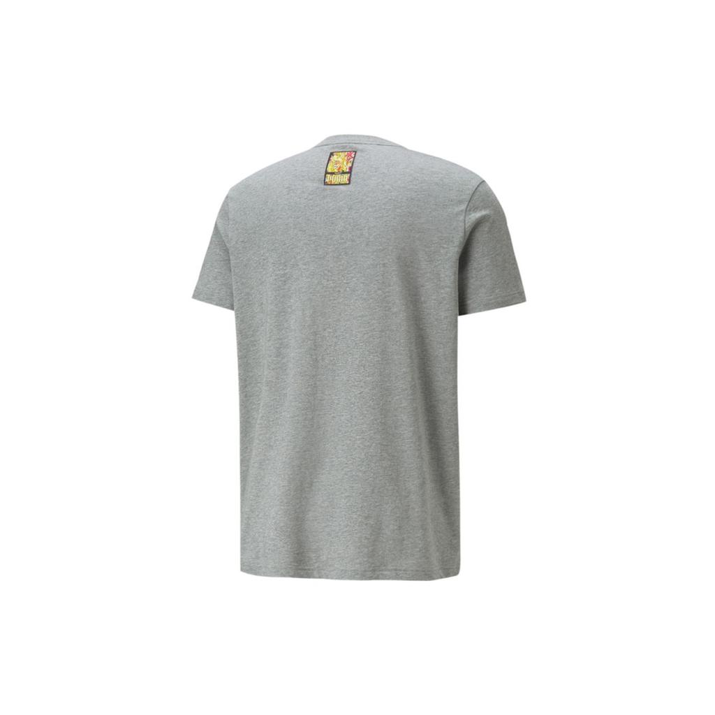 Puma X Britto Fun Print Sports Crew Neck Short Sleeve T-Shirt Men Tops Grey 532234-04