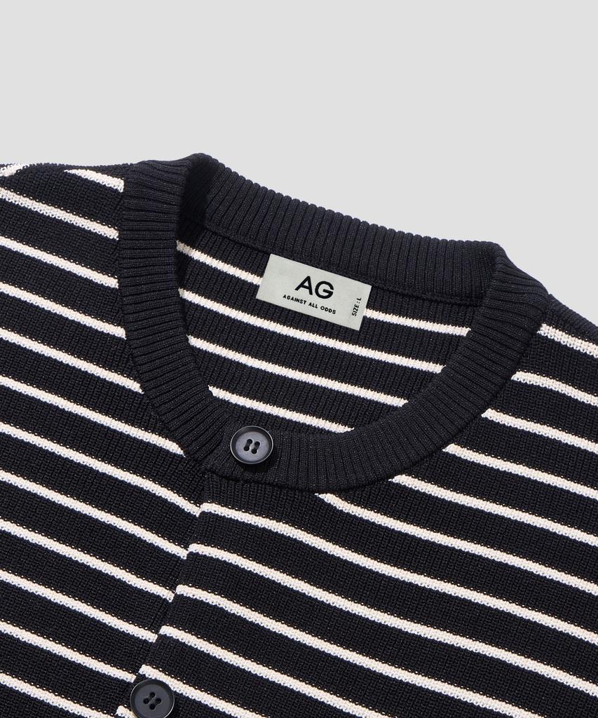 Agod Striped Knit Cardigan [Black]