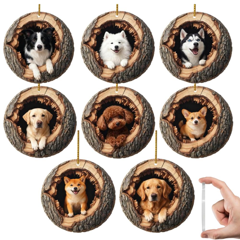 Weihnachts-Acryl-Tierornamente 2025 Weihnachtsbaum-Anhänger Saisonale Dekoration zum Aufhängen am Baum Weihnachten Navidad Partyzubehör