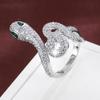 Exquisiter Zirkon-Schlangenring mit grünen Augen: Vielseitiger Indexfinger Schmuck für Damen aus reinem Kupfer