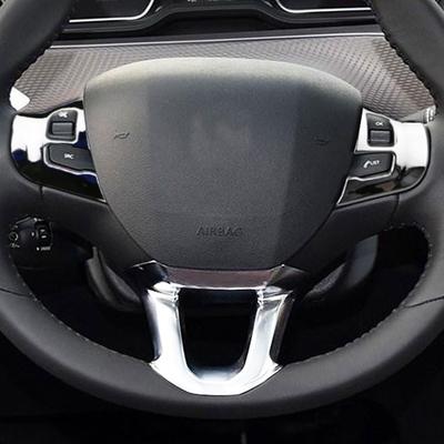ABS Auto Lenkrad Dekorationsabdeckung Zieraufkleber für Peugeot 2008 208 2014 2015 2016 2017 2018 Innenzubehör