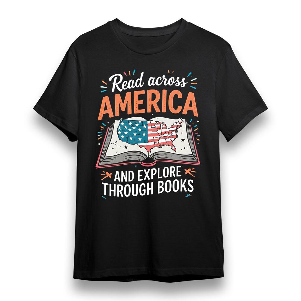 

Men s Plus Size T-shirt With Story Trails USA Unisex Black 100% Cotton Tee XL