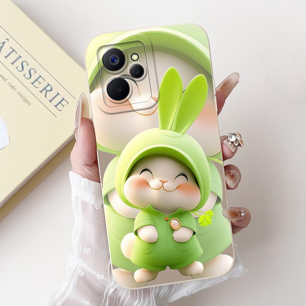 For Realme10 5G China RMX3663 Cover For Realme 10 5G Case Silicone Luxury Fashion Flowers Kawaii Cute Cat Shockproof Phone Case