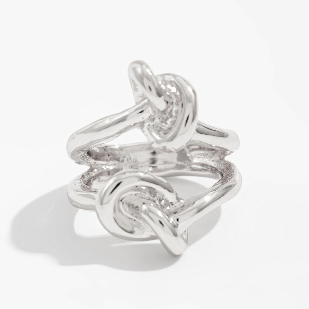 Design Sense Irregular Metal Ring Ring, Personality Style High Sense Line Knot Ring