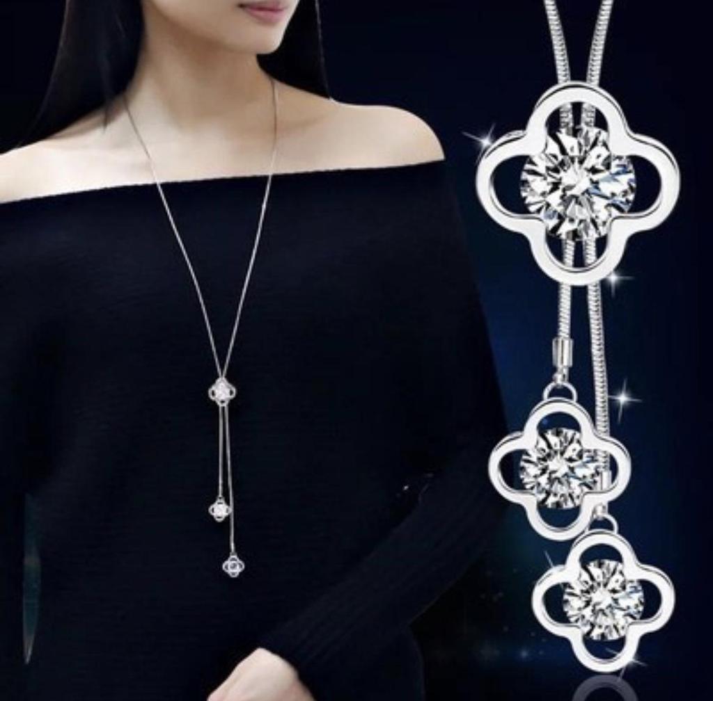 Luxury Non-Fading Korean Fashion Sweater Necklace: Autumn/Winter Women's Niche Design Pendant
