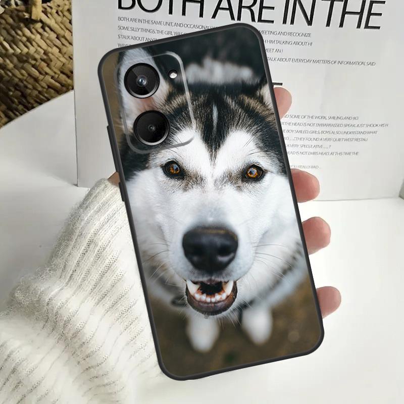Animal Husky puppy Case For Realme C55 C53 C51 C35 C33 C30 C67 C21Y C25s C15 9 10 12 11 Pro Plus GT Neo5 Cover