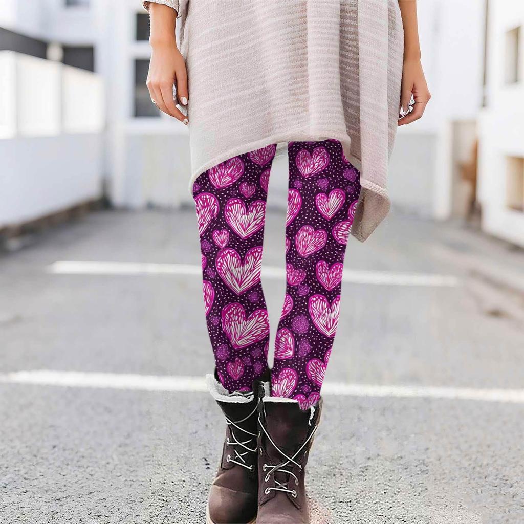 Women's Casual Fashion Print Pants High-Waisted Straight-Leg Skinny Leggings