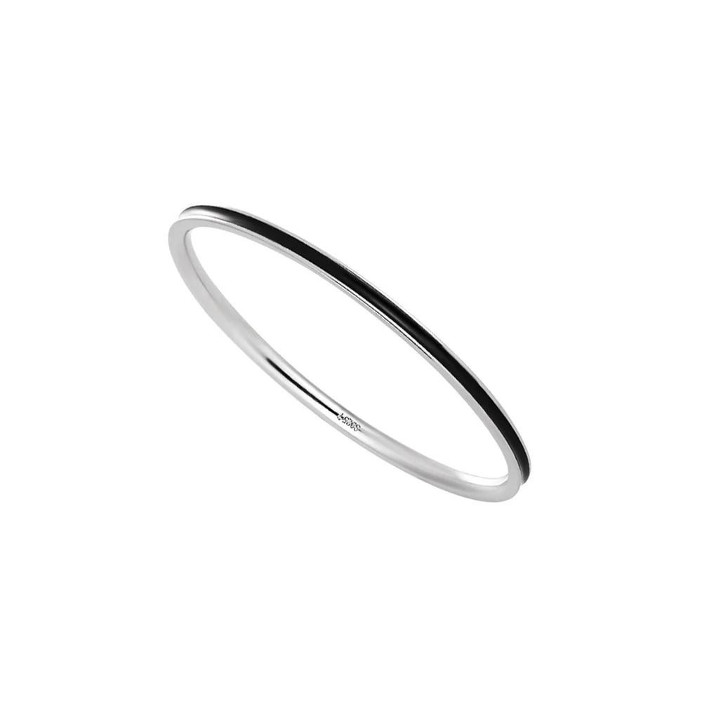 YIZIZAI Echter 925er Sterlingsilber Einfacher Dünner Emaille Roter Schwarzer Fingerringe Für Frauen Hochzeits Schmuck Geschenke