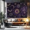 2D Purple Sun Moon Tapestry Vintage Celestial Wall Hanging Decor
