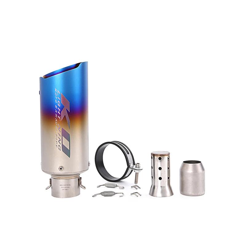Universal 51MM Motorcycle Exhaust Tail Pipe Stainless Steel Muffler Escape Moto With Removable DB Killer Muffler