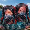 3D Print Casual Long Sleeve Red Snapper Fishing Shirt Men 3D Fish Print Quick Dry UPF 50 UV Protection Jersey Outdoor Angling