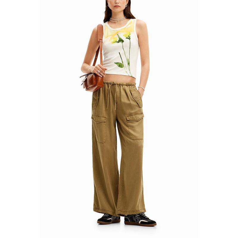 Foreign Trade Original Order Des * Igual Tencel™Lyocell Loose Casual Soft Wide Leg Overalls DS3 1255