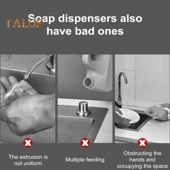 Soap Dispenser for Kitchen Sink Stainless Steel Countertop Pump with 1m Extension Tube Kit 360-degree Rotation Anti-Corrosion Hand Wash Pump for Home