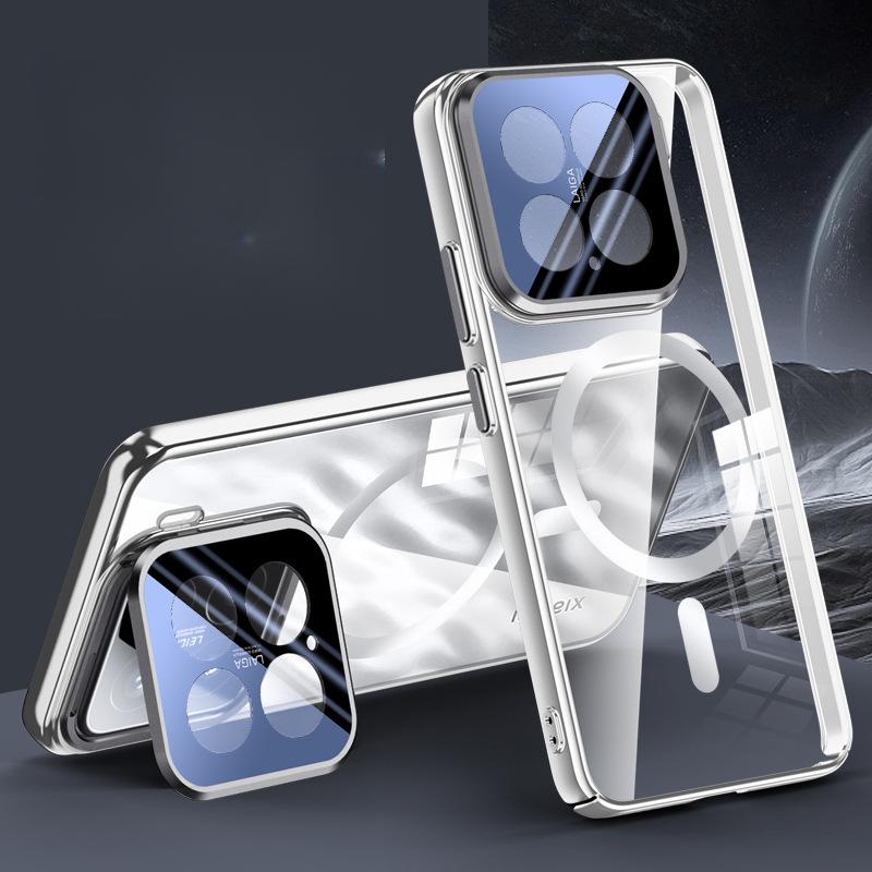 Suitable for Xiaomi 15pro Mobile Phone Case Lens Bracket Full-inclusive Xiaomi Anti-fall 15 Electroplated Transparent Por Magnetic Suction Men