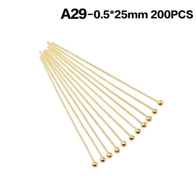 200Pcs Metal Ball Head Pins Gold Silver Durable Rustproof For Diy Jewelry Making Earring Necklace Craft Projects
