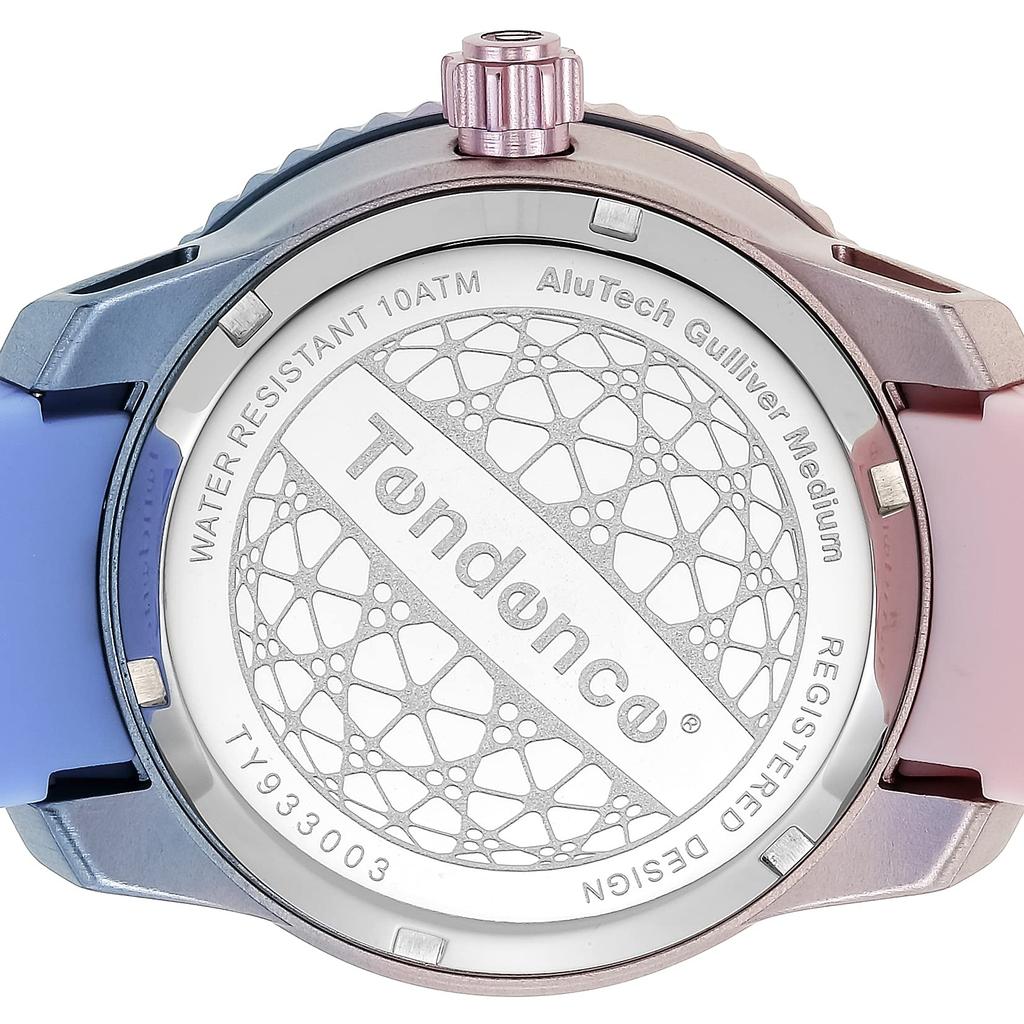 TENDENCE Gulliver De Color Medium Pink/Blue Dial Aluminum Mineral Glass Quartz 42MM Watch TY933003 Women's Pink
