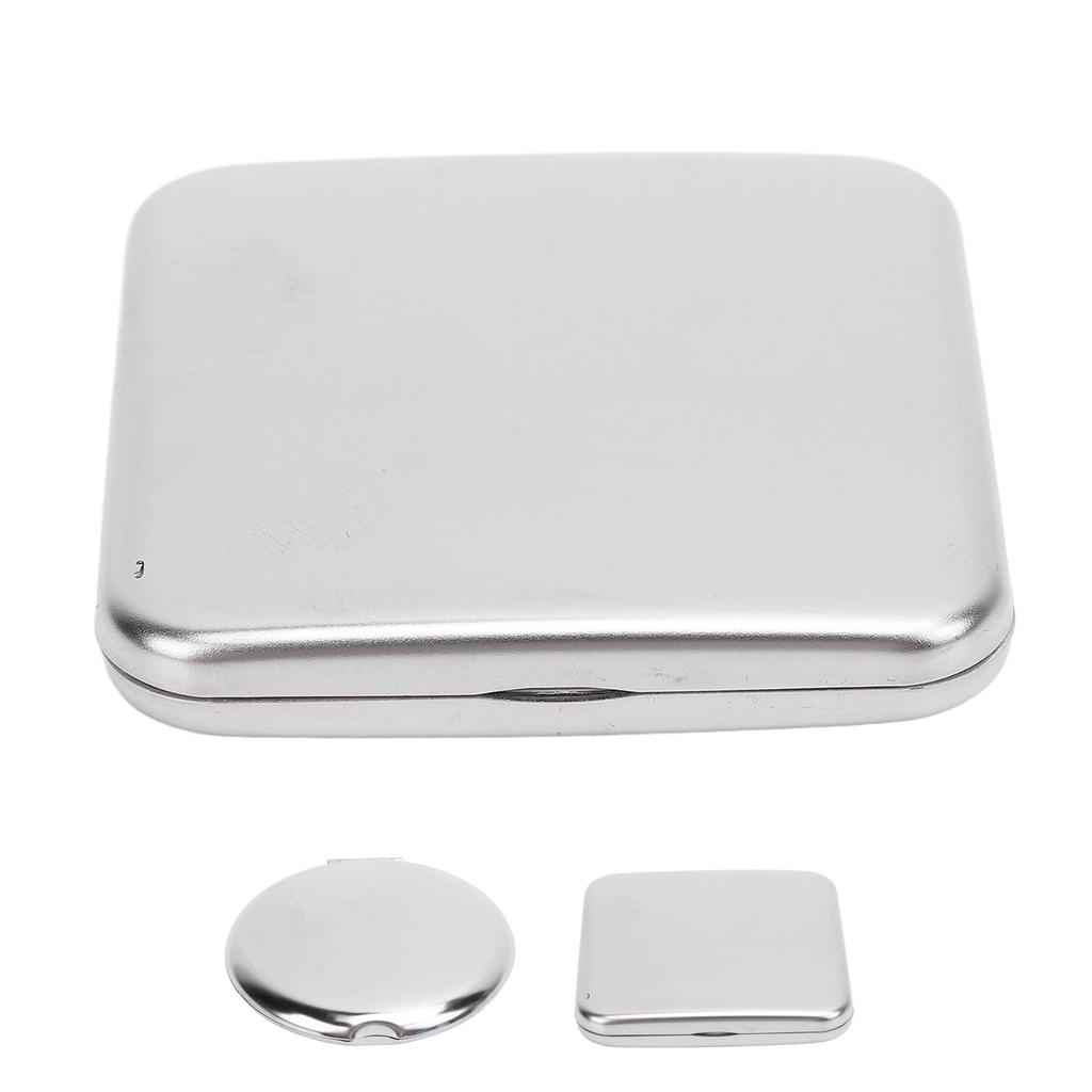 Pocket Mirror Portable Stainless Steel Compact Mirror Metal Handheld Drop Resistant Double Sided Mir